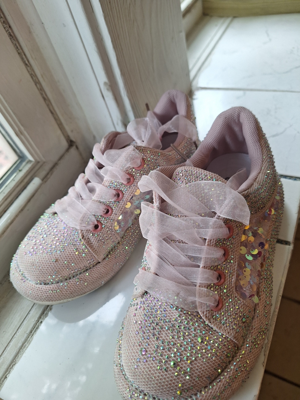 lola Pink Sequin & Glitter Kids' Sneakers